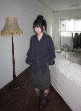 26FW★ [BAONHAUS] Kurenin Roll-up Check Shirt