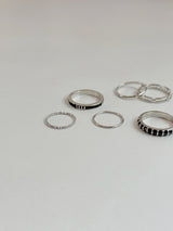 [7 set] black line ring set