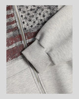 (UNISEX) USA Flag Fur Hood Zip-up