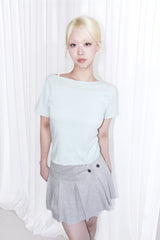 ワンショルダーシームディテール半袖Tシャツ