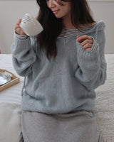 Striped U-neck Inner T-shirt