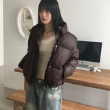 Yukan Matt Basic Oversized Fit Short Padded Jacket