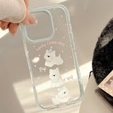 Summer Blue Edge Sweet Cartoon Puppy Jelly iPhone Case