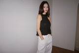 Halter Strap Red Flared Sleeveless T-shirt