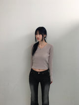Basic V-neck knitwear (4 colors)