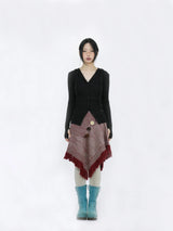 MULTIWAY KNIT PONCHO (RED)