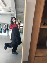 バックレスラッフルワンピース (3color)