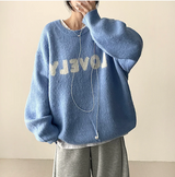 モナラブリーレタリングエンブロイダリールーズフィットラウンドニット