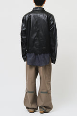 Incision Leather Jacket