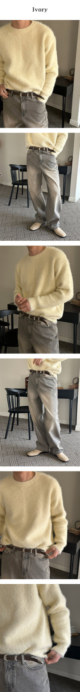 [F/W] Basic angora round neck knit(6color)