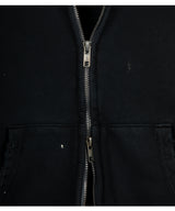 カットダメージウォッシングフードジップアップ [ BLACK ]