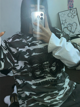 ミリタリーレイヤードオーバーフィットロゴスリーブTシャツ 🩶💚🤍2カラー