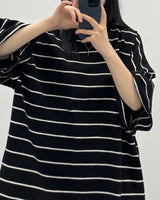 シアー ストライプド Tシャツ