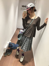 YWD PLAID PLEATS SKIRT + BELT (3color)