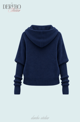 Mint Twist Hooded Knit Zip-Up