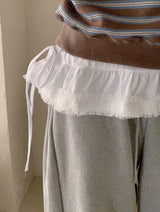 WT Lace Frill Layered Long Sleeve T-Shirt (2color)