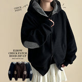Betty Check Point Fleece Hoodie Zip-Up