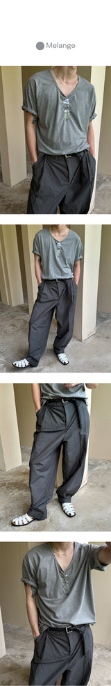 [BASIC ITEM] Soft u neck half t-shirts(5color)