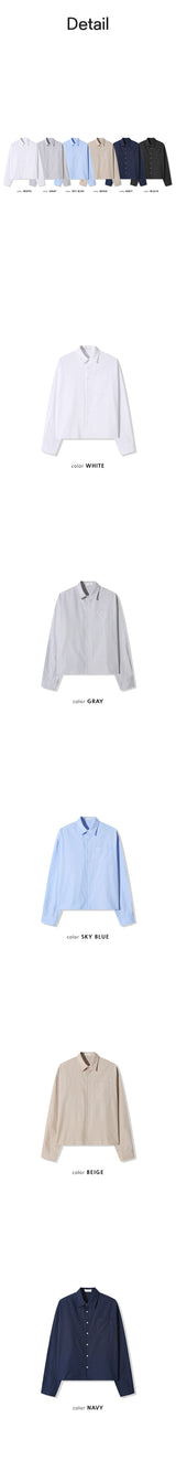 [4SEASON] Basic semi クロップ コットンシャツ(6color)
