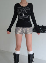Stripe banding napping shorts