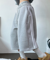 SIDE PINTUCK TRACK BALLOON BERMUDA PANTS ❤🤎🖤🩶🩷6COLOR
