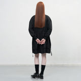 ダブルフレアストリングワンピース [BLACK]