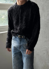 [Unisex]ブレンドヘアクロップカーディガン(2color)