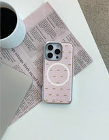   [MADE]プチピンク シルバーエポキシ MagSafe iPhoneケース