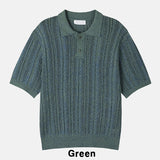 Roy openwork short sleeve collar knit