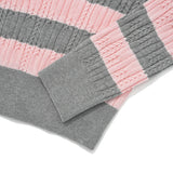 SMALL CHERRY STRIPE CROP KNIT [PINK]