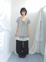 embossed shirring strap t