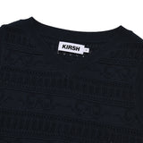 RIBBON CROCHET CROP KNIT VEST [DARK NAVY]
