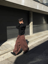 Vibrick Brown Balloon Wide Pants