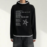 デヴィ スター レタリング ハイネック カラーブロック フーディー(3 colors)