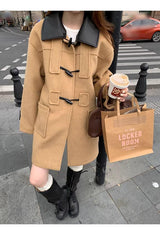 wool butler toggle half-wide coat