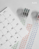 PET Doodle Number Kiss Cut Tape (2Colors)