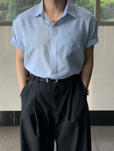 Pressed Linen Crop Short Sleeve Shirt