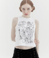 ドリームガールノースリーブTシャツ White