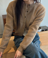 [F/W] ベーシックヘアラウンドネックカーディガン(3color)