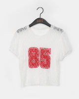 ノーセンレースパフ半袖Tシャツ