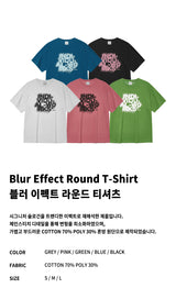 Blur Effect Round T-Shirt-Black