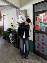 Bleach Curved Denim Pants (Black / S·M·L)