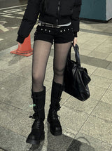 Steel Stud Shorts Belt Set
