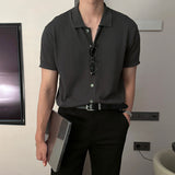 Deep linen collar short-sleeved cardigan (6 colors)