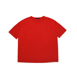 オーバーサイズシルケットスクープネックTシャツ RED