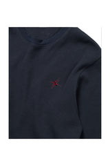 シグネチャーロゴワッフル長袖Tシャツ (ネイビー)