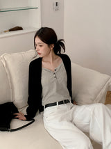 Bona Casual Border Button Sleeveless (5color)