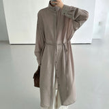 シャインネックロングシャツ - 3colors
