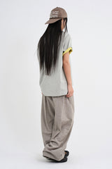 レイヤード ロールアップ Tシャツ