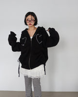 ストライプニットフリルブーツカットパンツ
